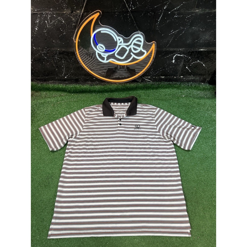 Under Armour Heatgear White Striped Loose Polo Men's Size XLarge XL